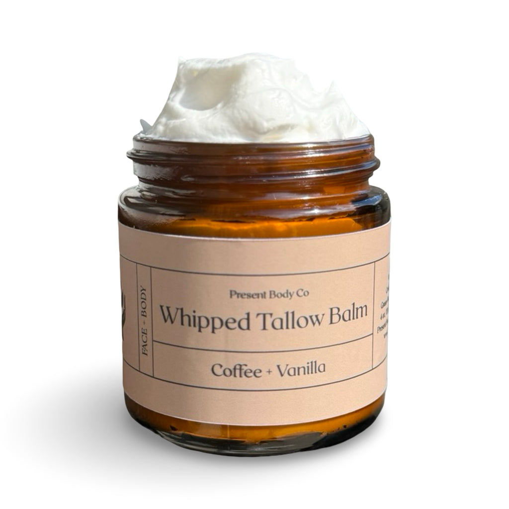 Coffee Vanilla Whipped Tallow Balm | Grass Fed Face & Body Moisturizer