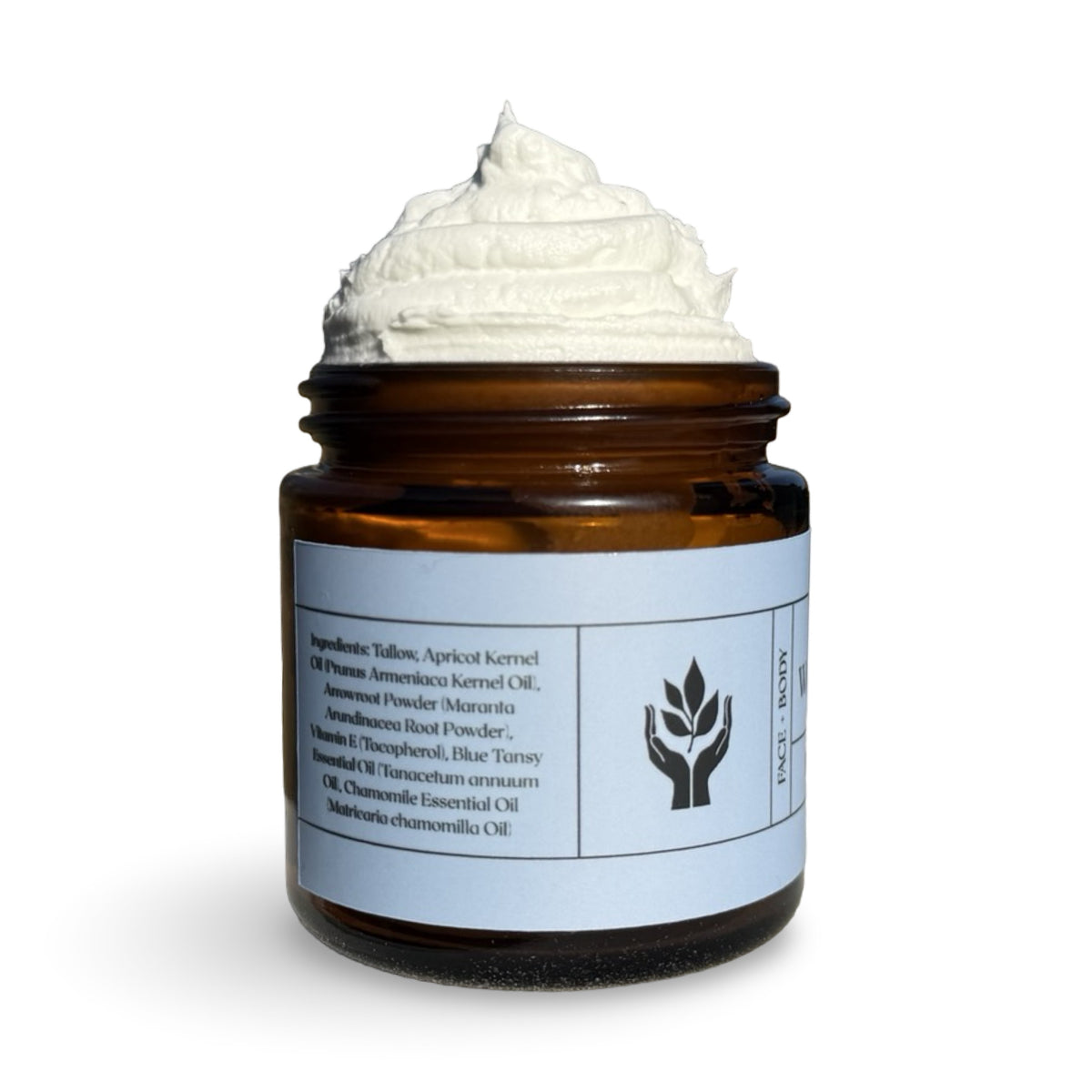 Blue Tansy Chamomile Whipped Tallow Balm | Grass Fed Face & Body Moisturizer