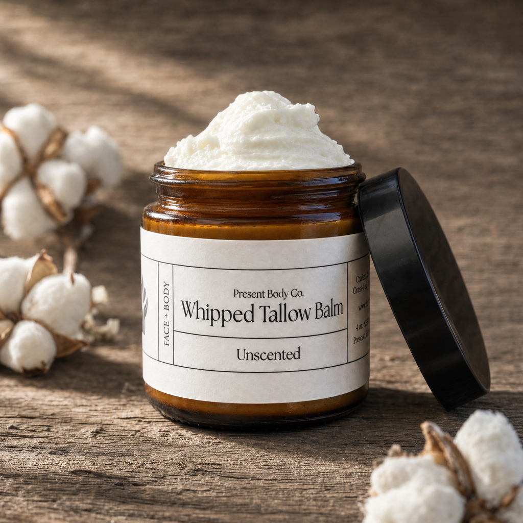 Unscented Whipped Tallow Balm | Grass Fed Fragrance Free Moisturizer