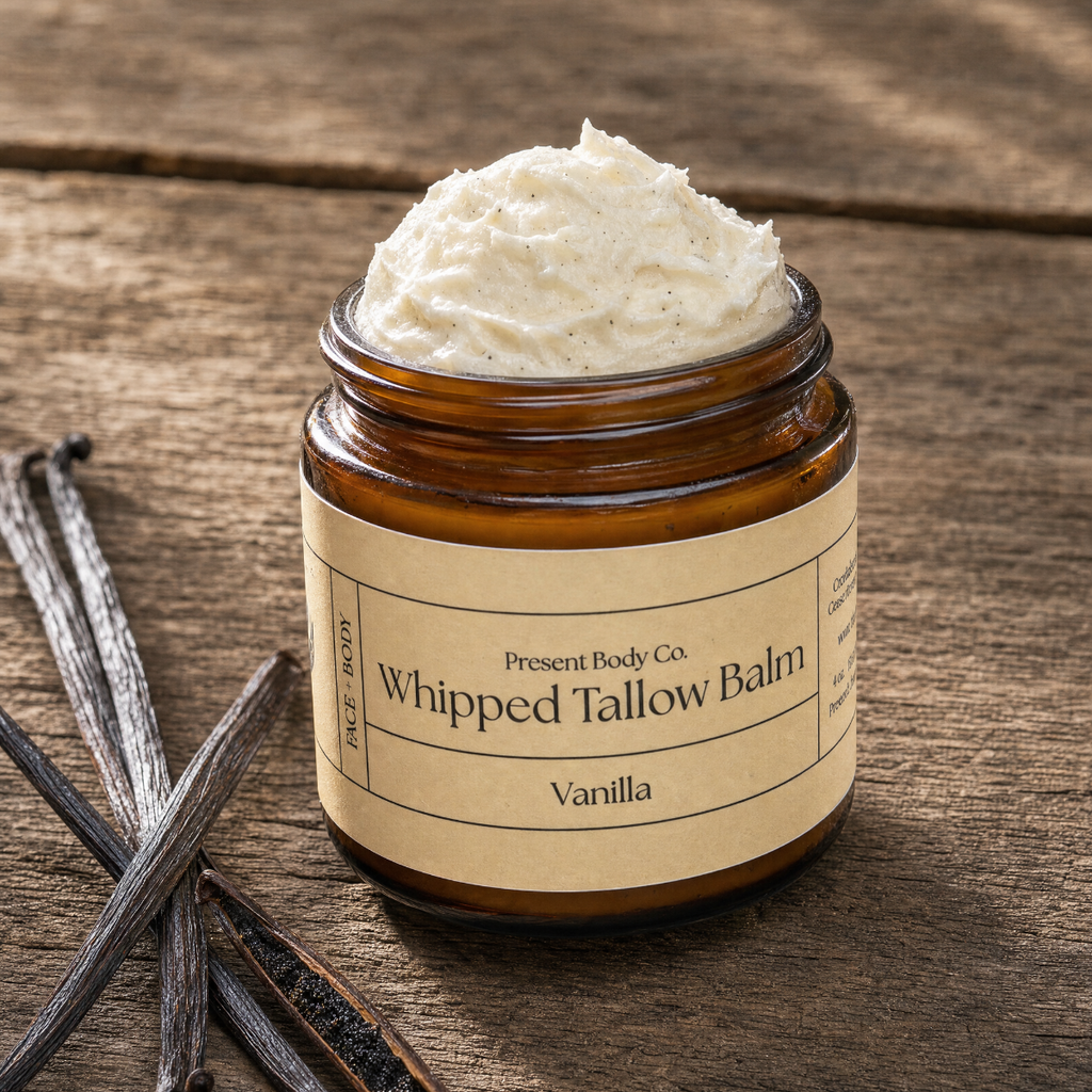 Vanilla Whipped Tallow Balm | Grass Fed Face & Body Moisturizer